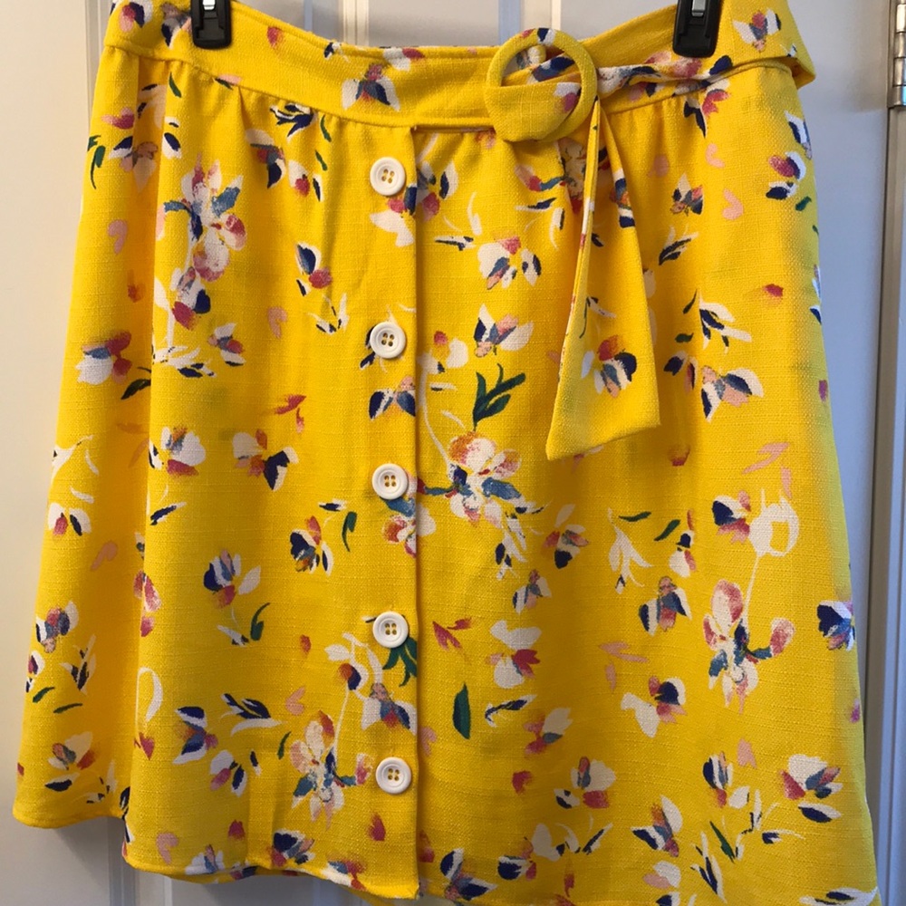 Yellow flower print skirt